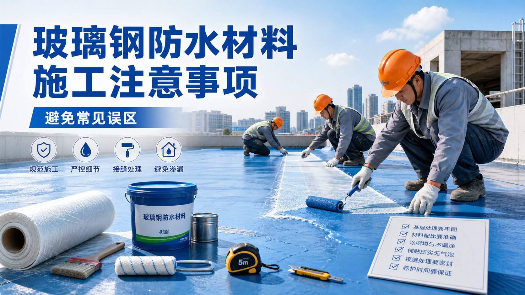 玻璃钢防水材料施工注意事项，避免常见误区 澄迈 版